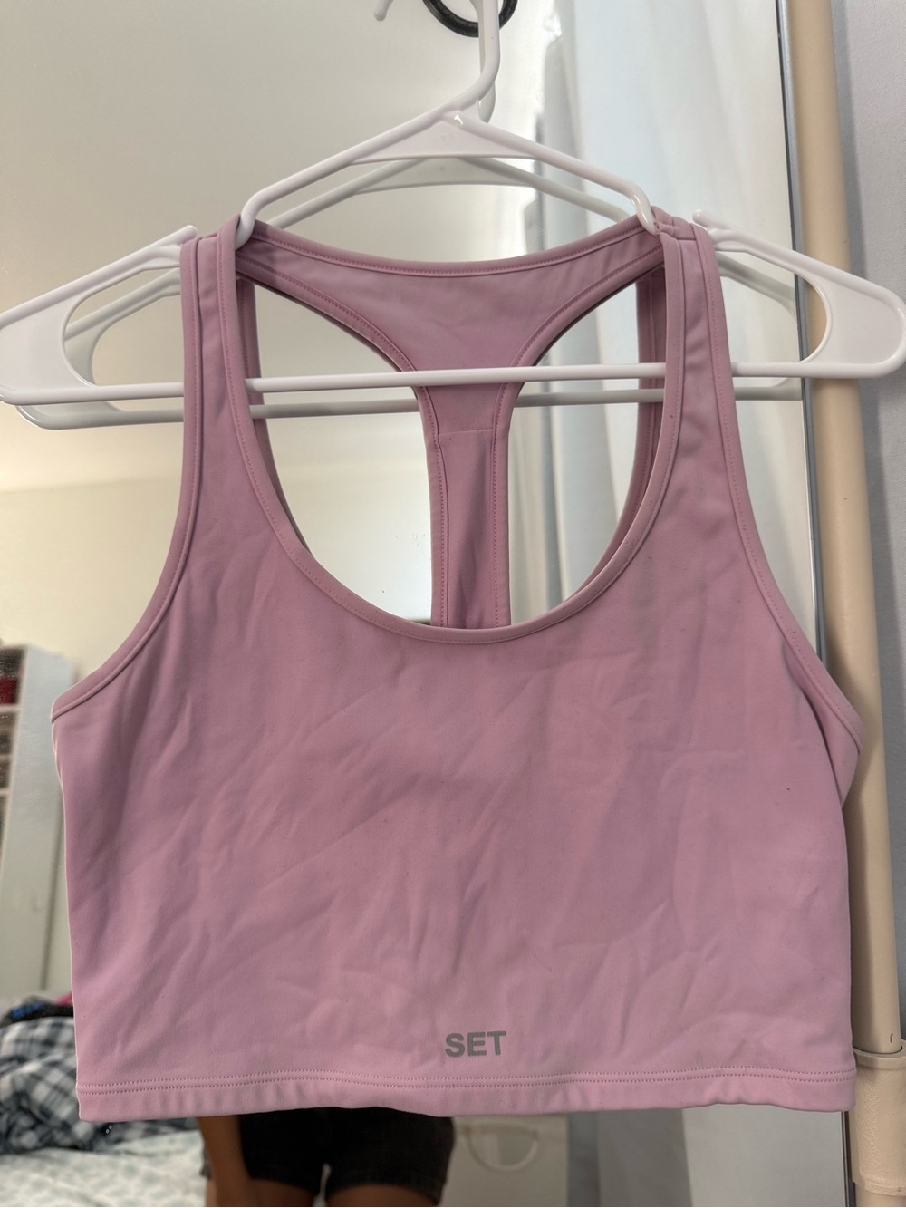 SET Active Dusty Pink Racerback Crop Sports Bra